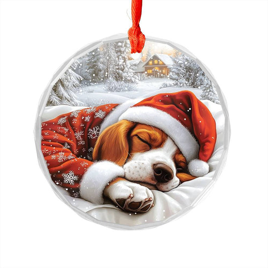 Basset Hound Dog Sleeping In Bed Design 3