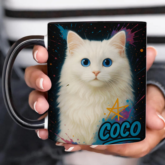 Custom Cat Pet Portrait Contemporary Mug