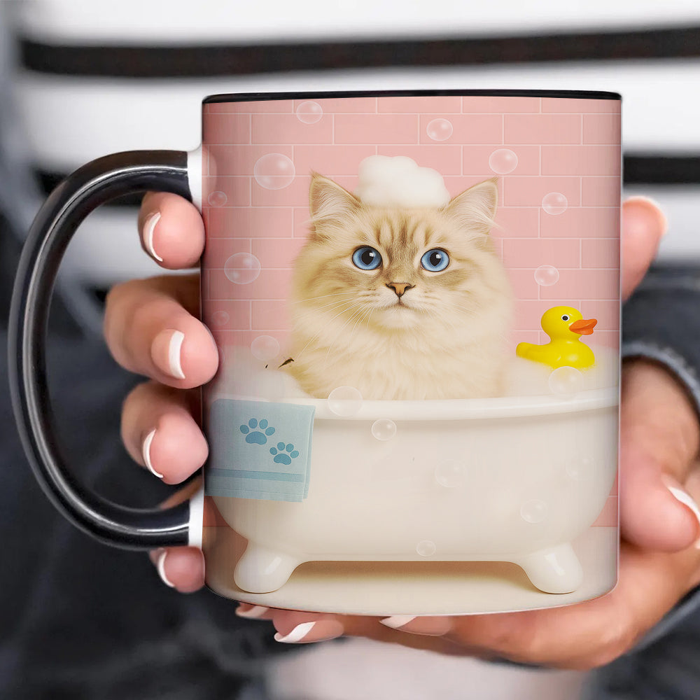 Custom Photo Cat In Bath Mug Gift For Cat Lovers