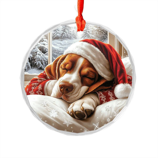 Basset Hound Dog Sleeping In Bed Design 2