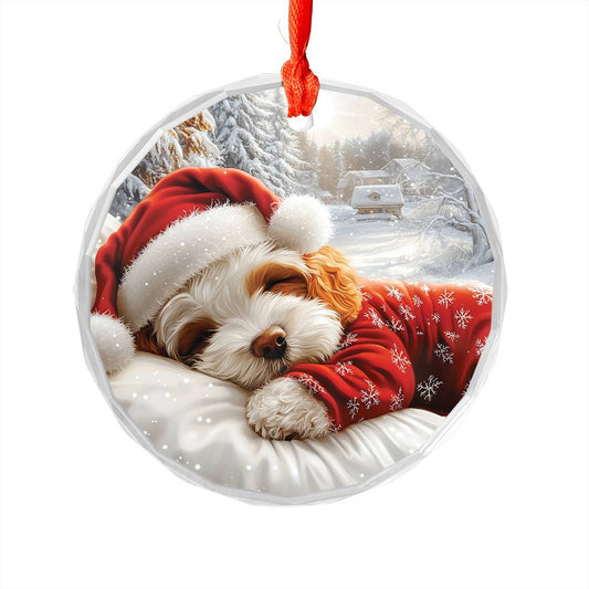 Poodle Dog Sleeping In Bed Design 2