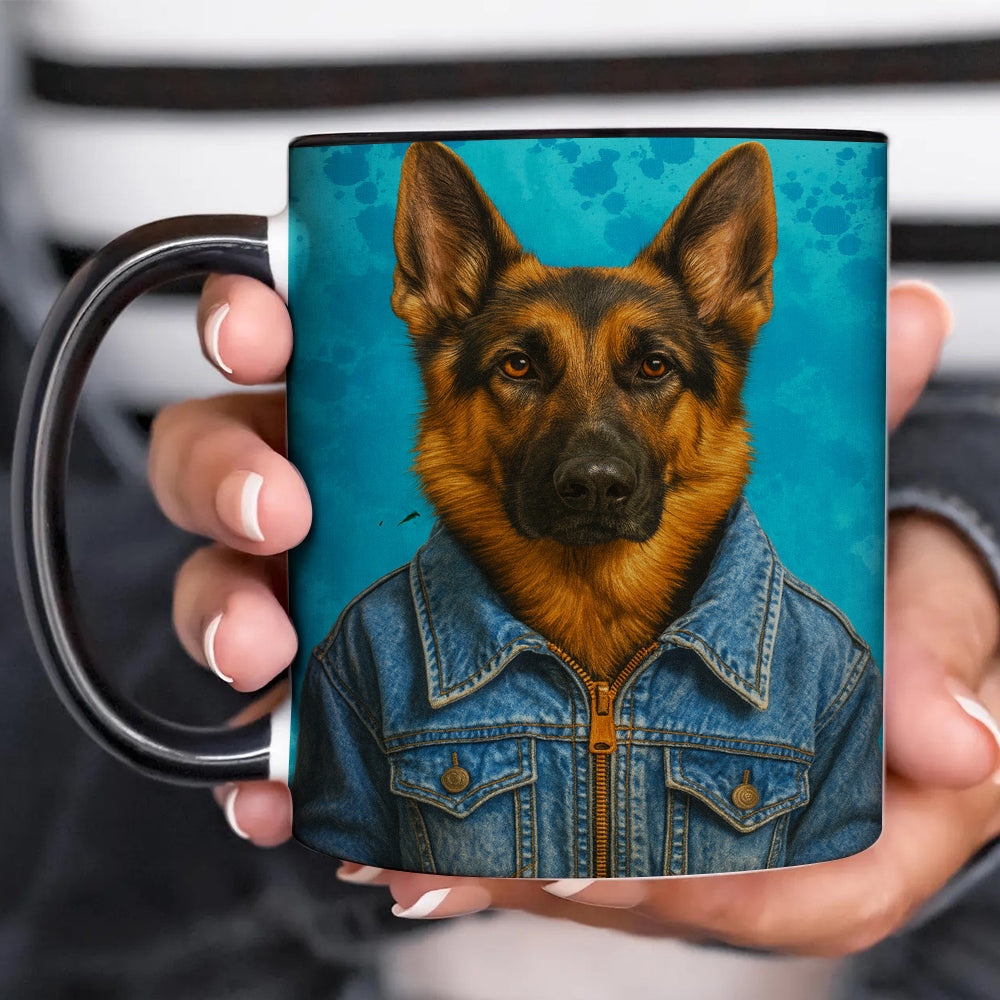 Custom Photo Denim Dog Mug Gift For Dog Lovers
