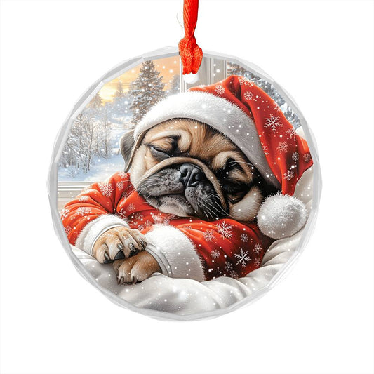 Pug Dog Sleeping In Bed Design 1