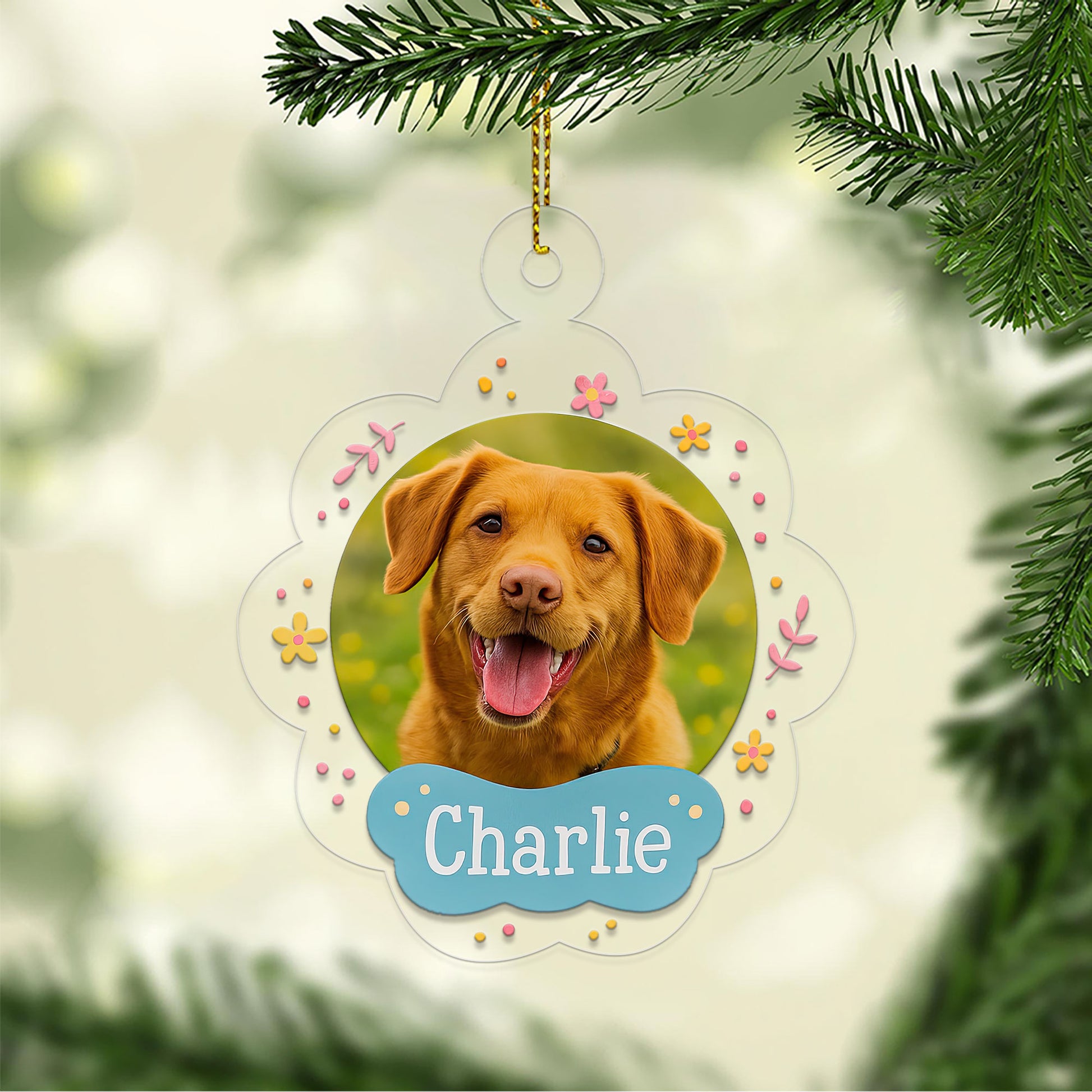 Custom Photo Pet Ornament, Personalized Pet Memorial, Custom Pet Decor for Pet Lovers, Holiday Pet Gift