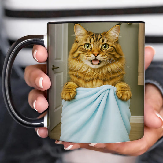 Custom Cat Photo In Bathroom Mug Cat Lover Gifts