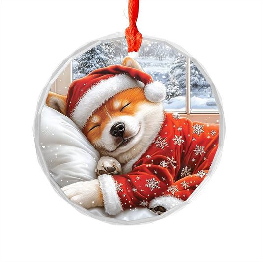 Akita Dog Sleeping In Bed Design 1