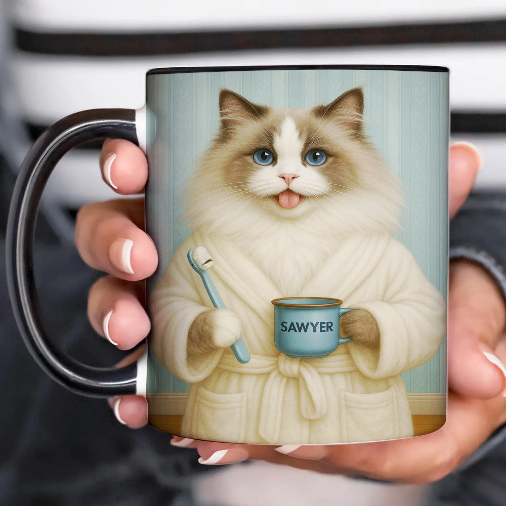 Custom Photo Cat Bathroom Mug Cat Gifts Lovers