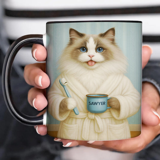 Custom Photo Cat Bathroom Mug Cat Gifts Lovers