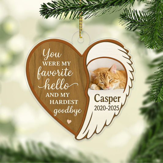 Custom Photo You Left Paw Prints In My Heart Ornament – Pet Memorial Keepsake for Dog or Cat – Personalized Pet Loss Gift Decoration
