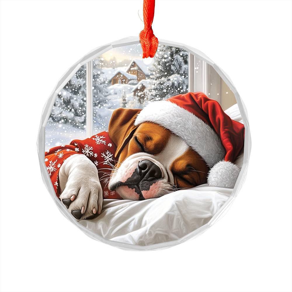 Boxer Dog Sleeping In Bed Design 2