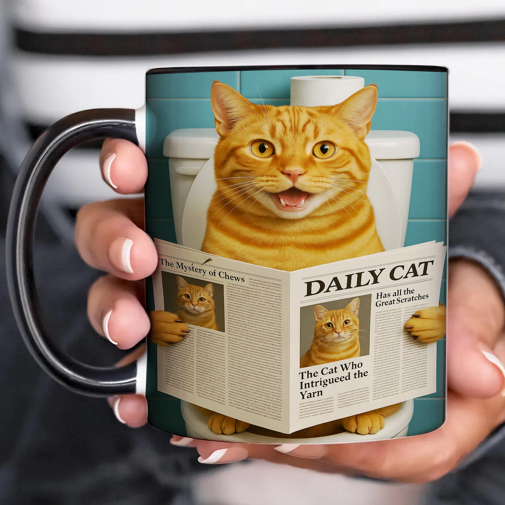 Custom Photo Cat Toilet Bathroom Mug Wall Art