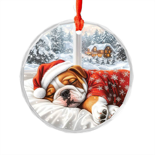 Bulldog Sleeping In Bed Design 2