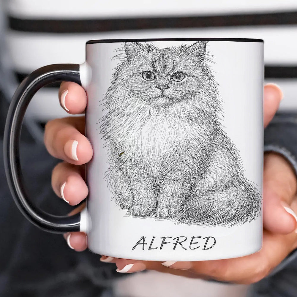 Custom Photo Cat Pencil Art