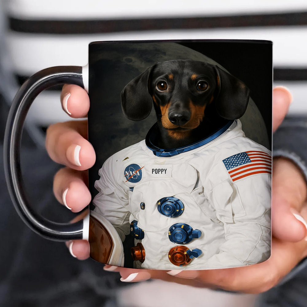 Custom Photo Dog Astronaut Mug _ Gift For Dog Lovers