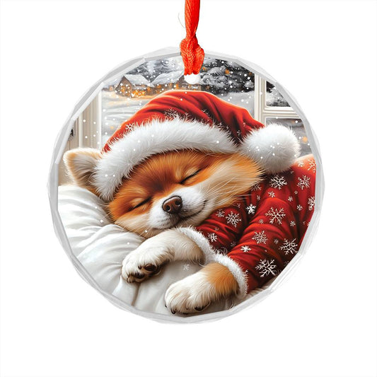 Pomeranian Dog Sleeping In Bed Design 1
