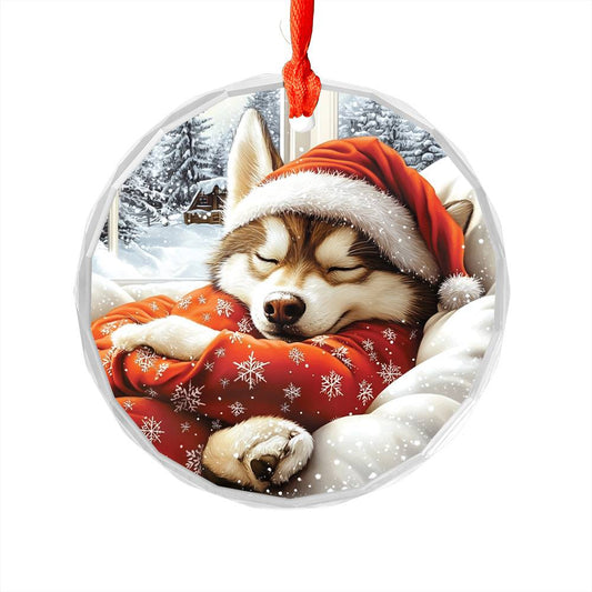 Siberian Husky Dog Alpaca Sleeping In Bed Design 4