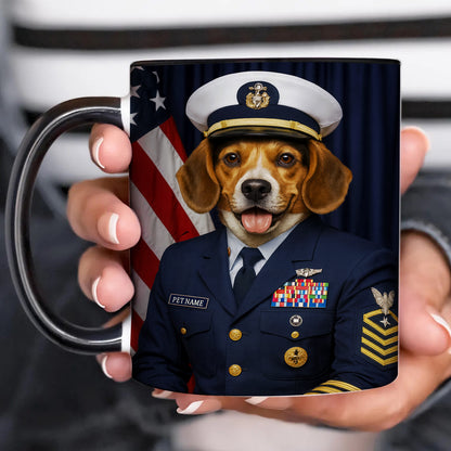 Custom Dog Photo Us Navy Mug _ Gift For Dog Lovers