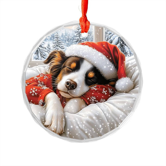 Border Collie Dog Sleeping In Bed Design 1
