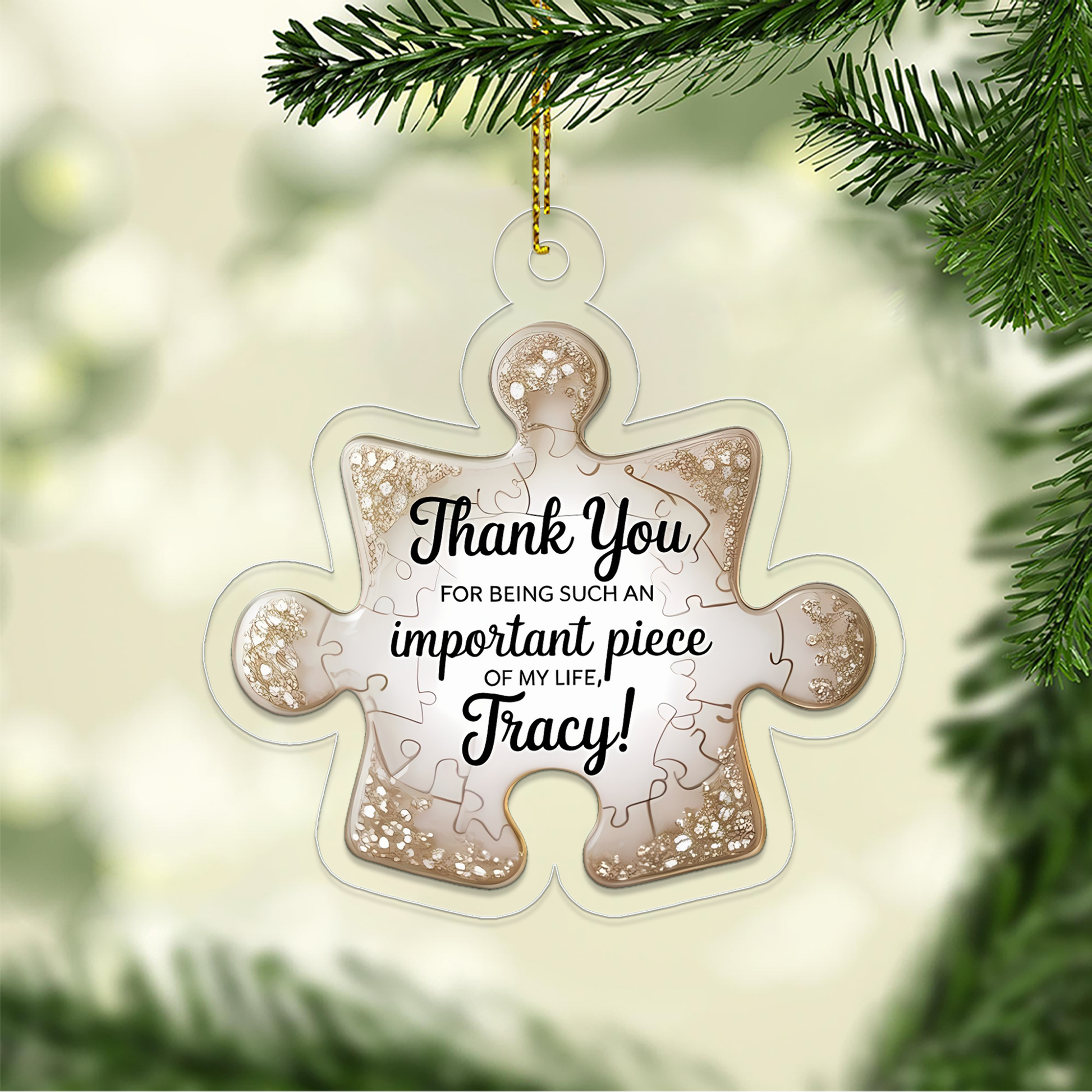 Personalized A Cherished Piece of Friendship to Treasure Ornament, Personalized Best Friend Keepsake, Thank You Gift, Best Friend Gift
