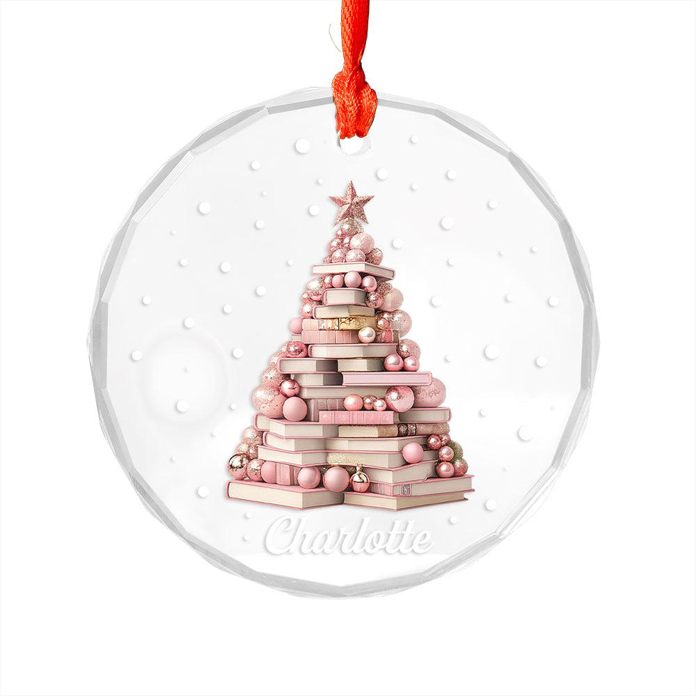 Custom Name Book Xmas Tree For Libraby Girl