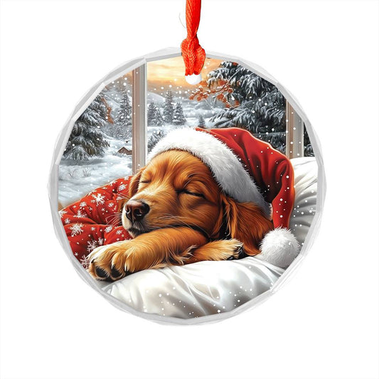 Golden Retriever Dog Sleeping In Bed Design 3