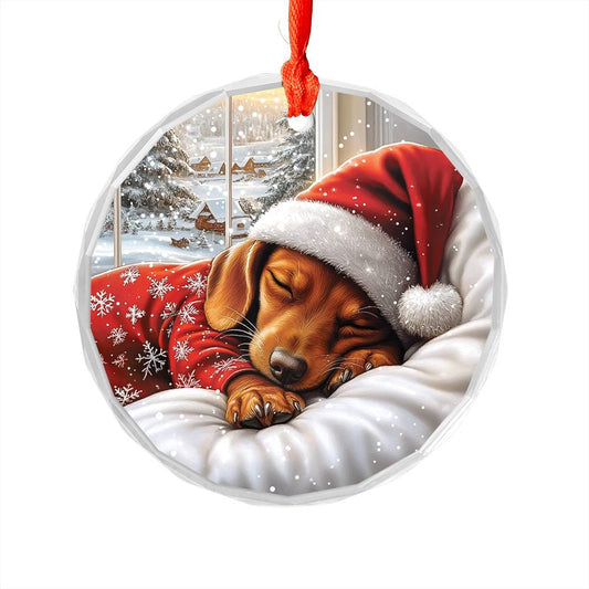 Dachshund Dog Sleeping In Bed Design 1