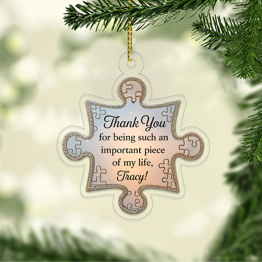 Personalized A Cherished Piece of Friendship to Treasure Ornament, Personalized Best Friend Keepsake, Best Friend Gift, Thank You Gift