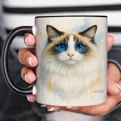 Custom Photo Cat Watercolor Artwork Mug
