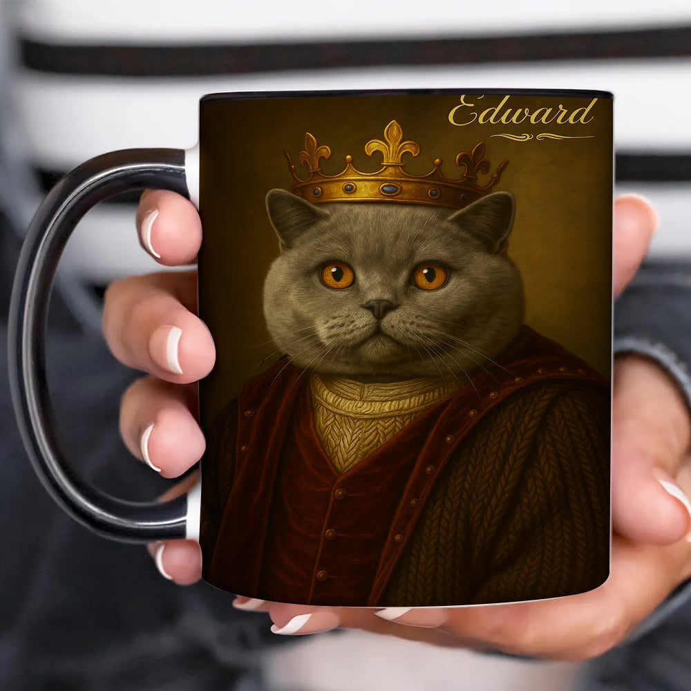 Custom Photo Crown King Cat Mug Gift For Cat Lovers