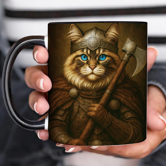 Custom Cat Photo Viking Warrior Mug _ Gift For Cat