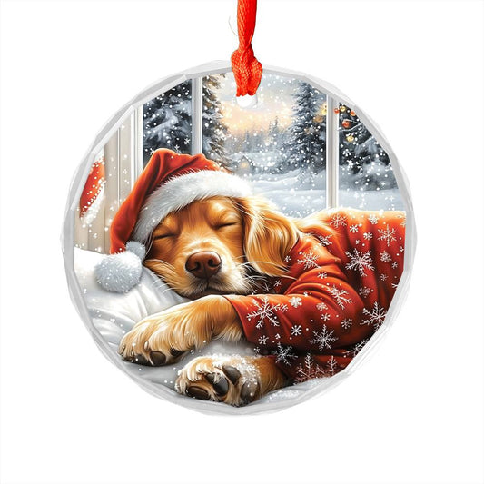 Golden Retriever Dog Sleeping In Bed Design 2