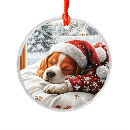 Beagle Dog Sleeping In Bed Design 1