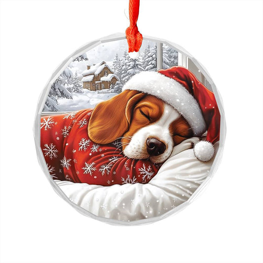 Basset Hound Dog Sleeping In Bed Design 4