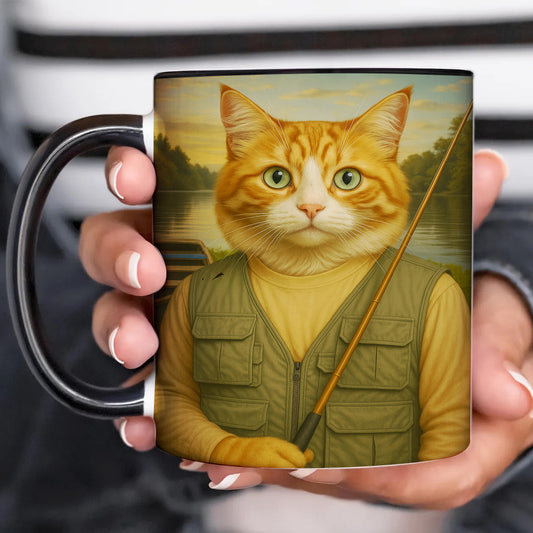 Custom Photo Fisherman Cat Mug