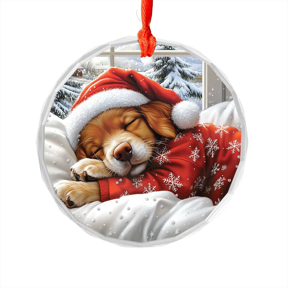 Golden Retriever Dog Sleeping In Bed Design 4
