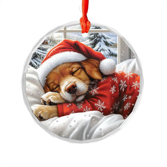 Golden Retriever Dog Sleeping In Bed Design 4