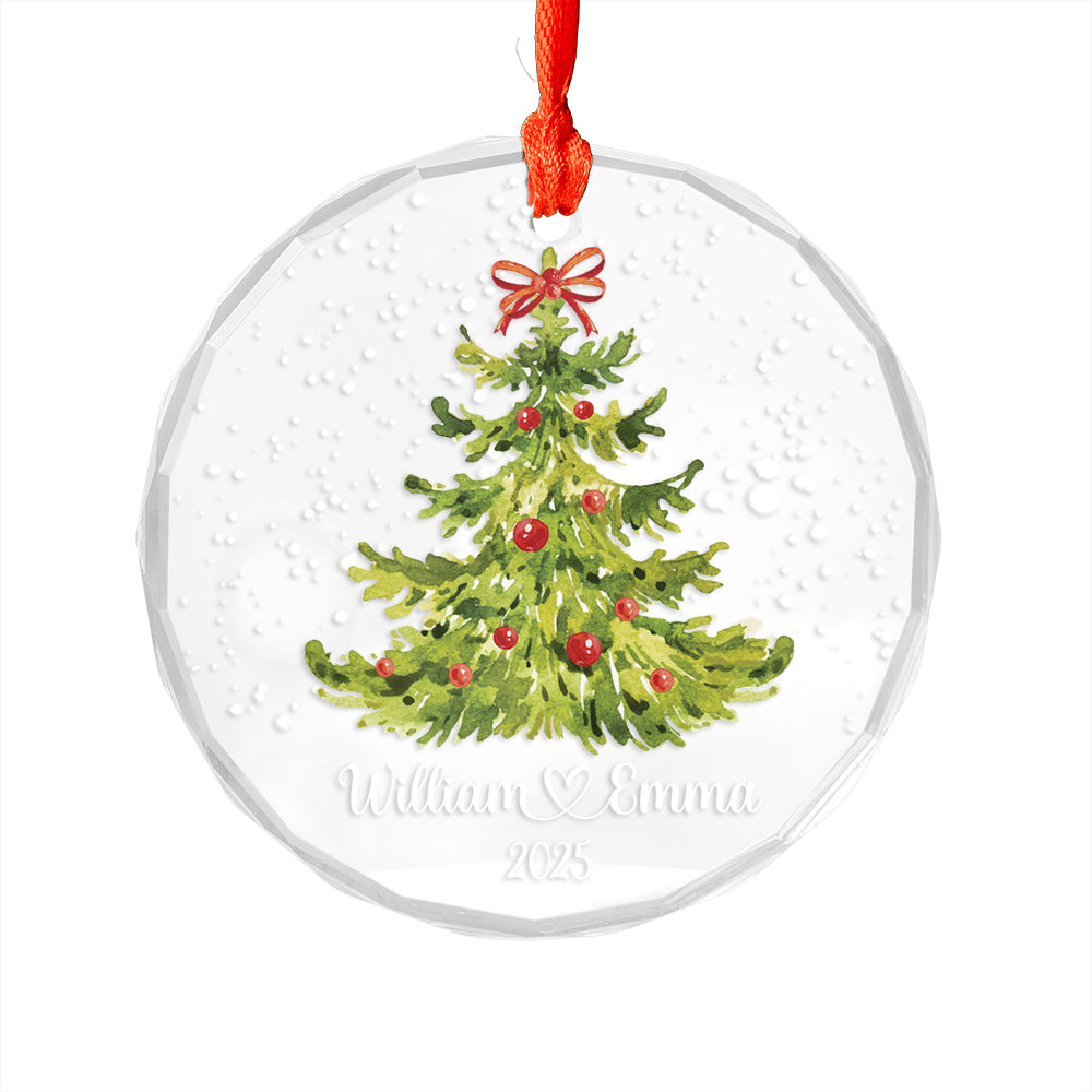 Custom Name Engaged Couple Xmas Tree