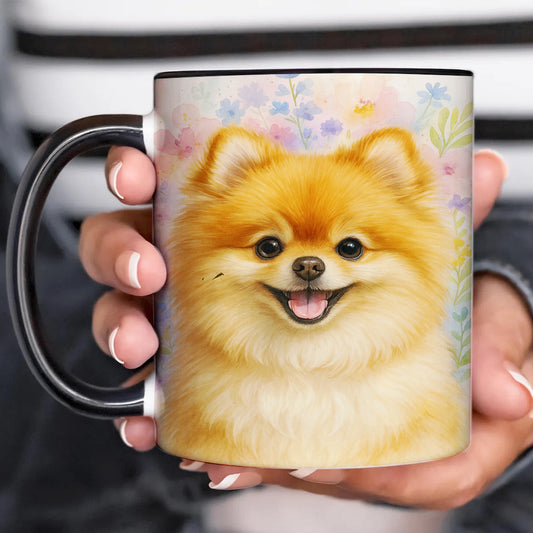 Custom Photo Dog Floral Watercolor Art