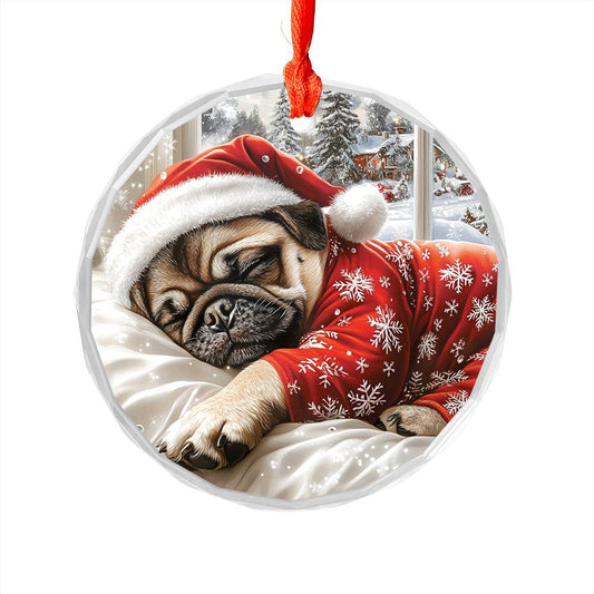 Pug Dog Sleeping In Bed Design 2
