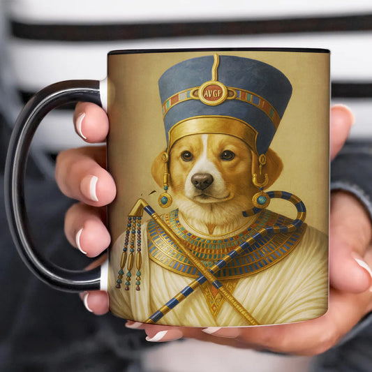 Custom Photo Egyptian Queen Dog Mug Gift For Dog Lover