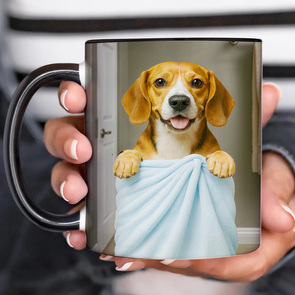 Custom Dog Photo In Bathroom Mug Dog Lover Gifts