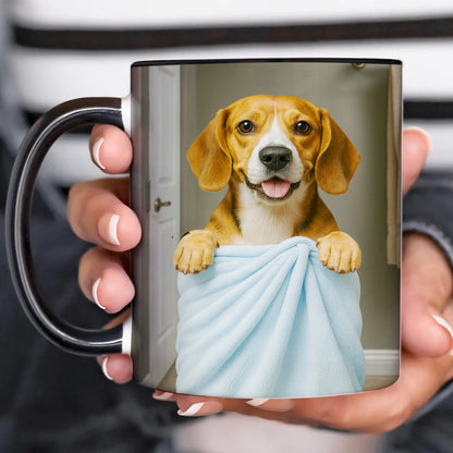 Custom Dog Photo In Bathroom Mug Dog Lover Gifts
