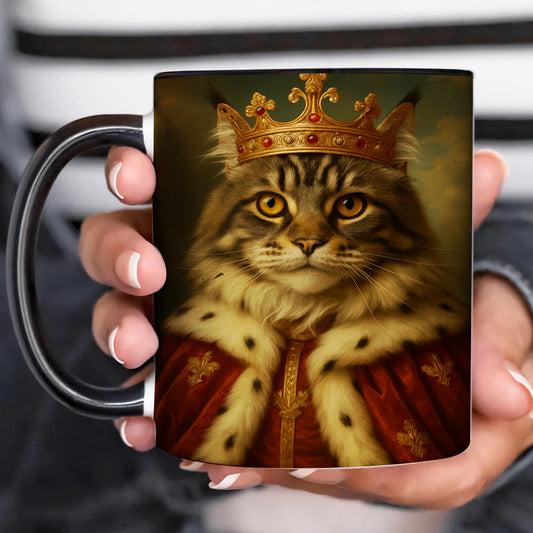 Custom Photo Cat Royal Mug Pet King Portrait