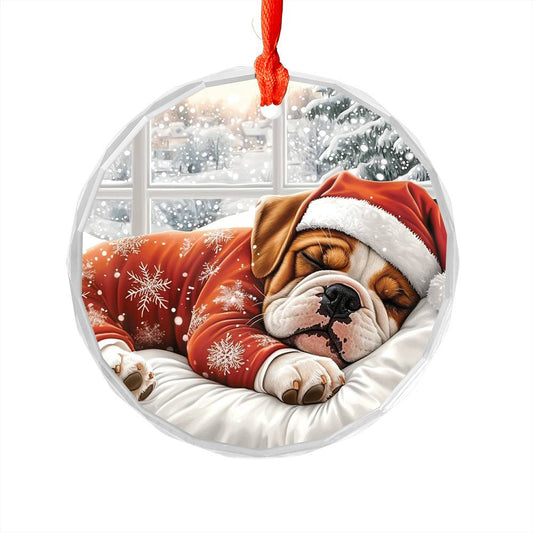 Bulldog Sleeping In Bed Design 1