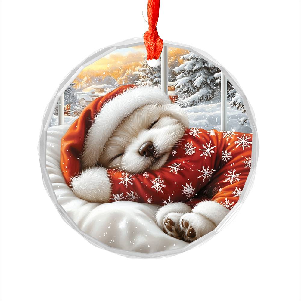 Maltese Dog Sleeping In Bed Design 1