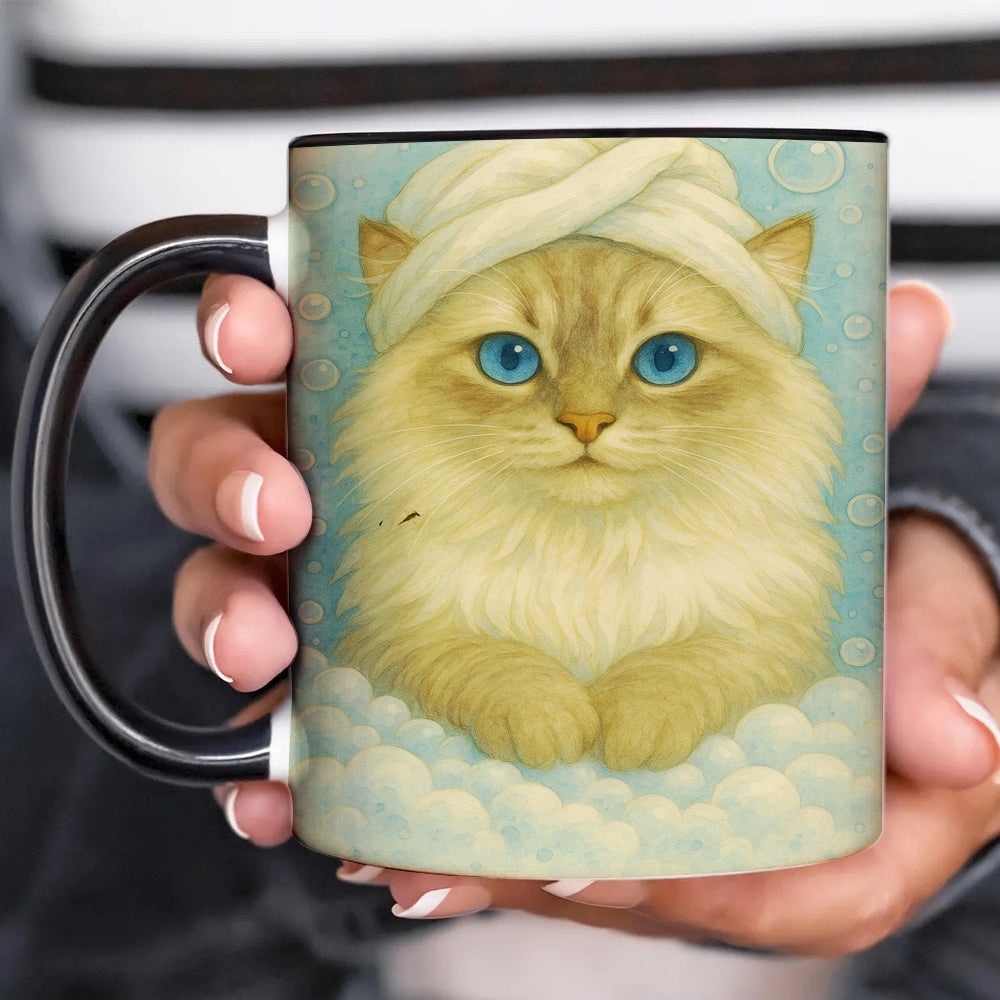 Custom Cat Potrait In Bathroom Mug