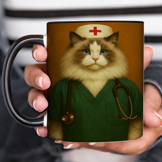 Custom Photo Nurse Cat MugGift For Cat Lovers