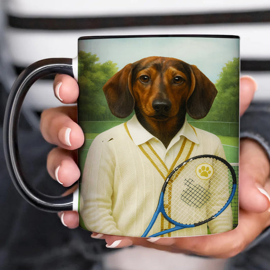 Custom Photo Tennis Player Dog Mug