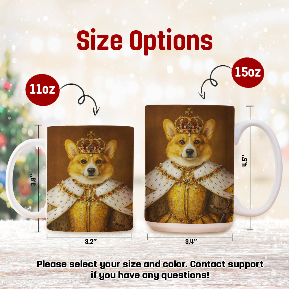 Custom Photo Crowned Queen Dog Mug Gift For Dog Lovers