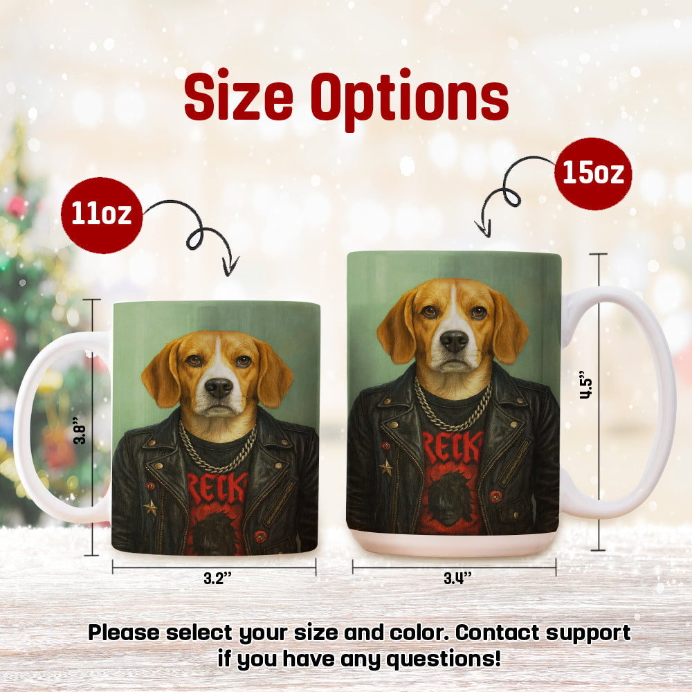 Custom Photo Rock n Roll Dog Mug _ Gift For Dog Lovers